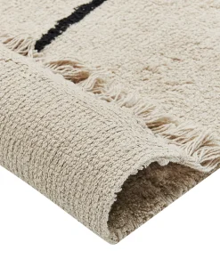 Tapete Em Algodao Creme E Preto 160 X 230 Cm Nuru