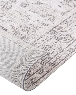 Tapete Em Algodao Creme E Cinzento Claro 80 X 300 Cm Sellik