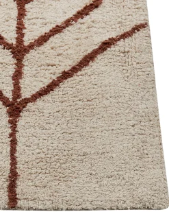 Tapete Em Algodao Creme E Castanho 200 X 200 Cm Akoren