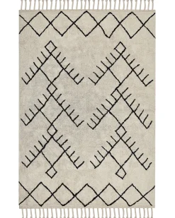 Tapete Em Algodao Creme E Preto 160 X 230 Cm Erler