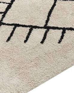 Tapete Em Algodao Creme E Preto 160 X 230 Cm Erler