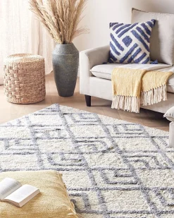 Tapete Em Algodao Creme E Cinzento 160 X 230 Cm Nevsehir