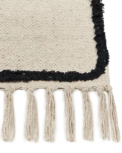 Tapete Em Algodao Creme E Preto 160 X 230 Cm Konur