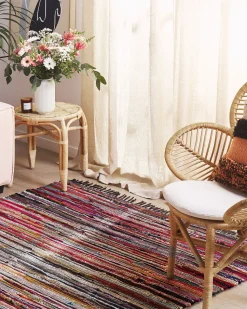 Tapete Em Algodao Multicolor Escuro 160 X 230 Cm Danca