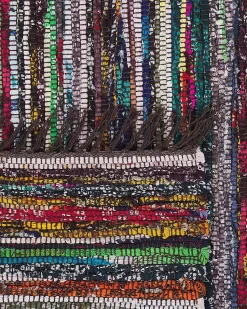 Tapete Em Algodao Multicolor Escuro 160 X 230 Cm Danca