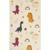 Tapete Em Algodao Multicolor Com Impressao De Dinossauros 80 X 150 Cm Tiop