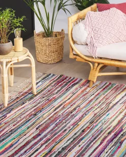 Tapete Em Algodao Multicolor Claro 160 X 230 Cm Danca