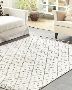 Tapete Em Algodao Preto E Branco 160 X 230 Cm Agadir