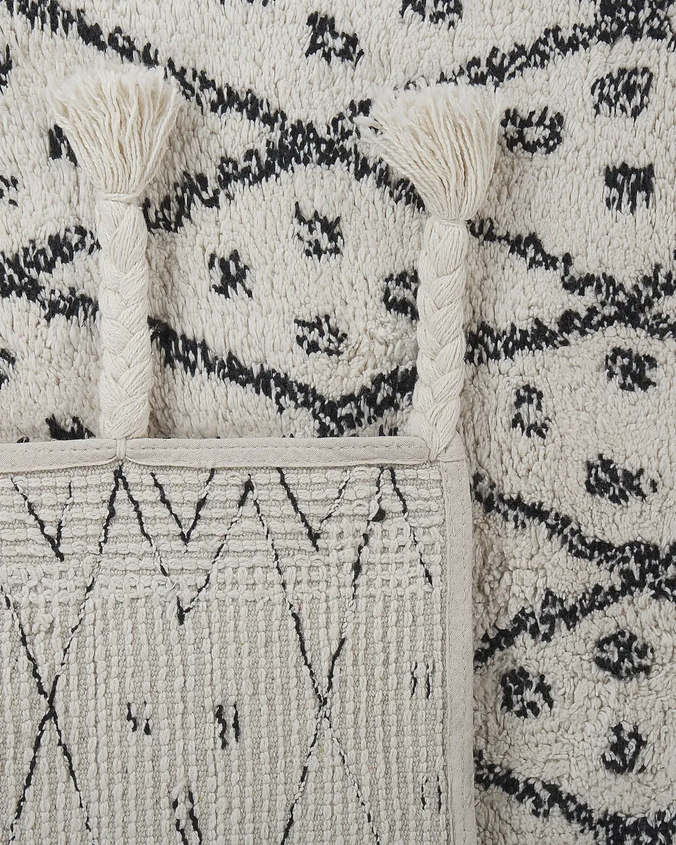 Tapete Em Algodao Preto E Branco 160 X 230 Cm Agadir