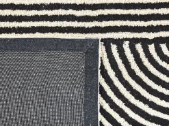 Tapete Em Algodao Preto E Branco 140 X 200 Cm Bareli