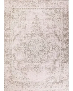 Tapete Em Algodao Rosa E Creme 160 X 230 Cm Matarim