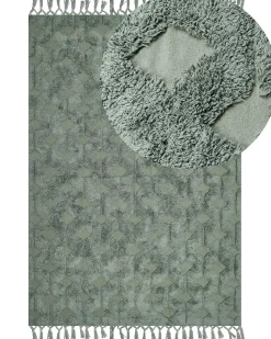 Tapete Em Algodao Verde 160 X 230 Cm Kars