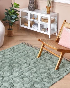 Tapete Em Algodao Verde 160 X 230 Cm Kars