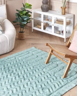 Tapete Em Algodao Verde Menta 160 X 230 Cm Sirnak