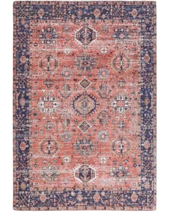 Tapete Em Algodao Vermelho E Azul 140 X 200 Cm Kurin