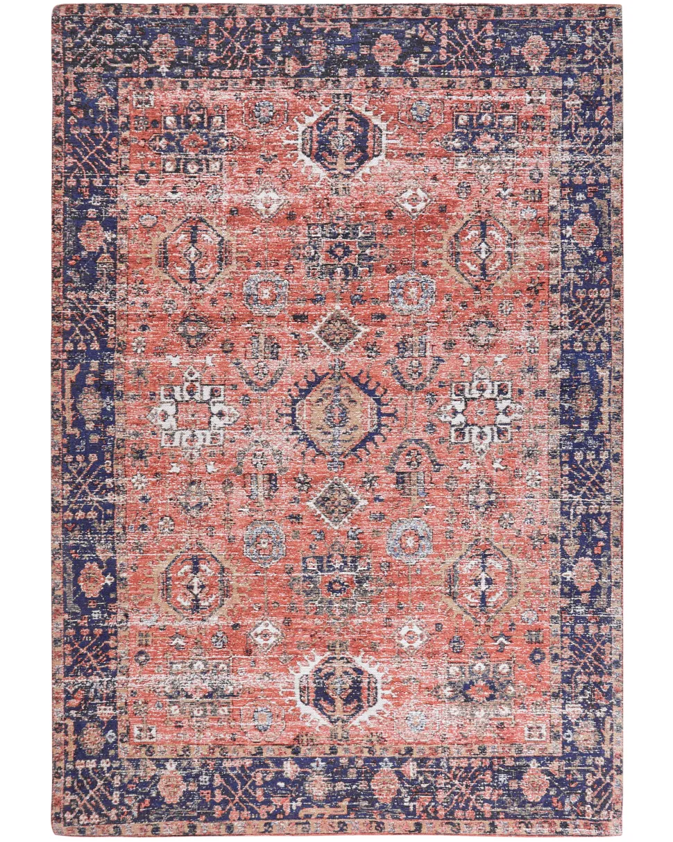 Tapete Em Algodao Vermelho E Azul 140 X 200 Cm Kurin