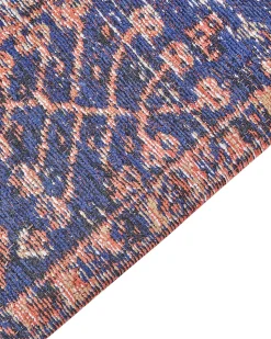 Tapete Em Algodao Vermelho E Azul 140 X 200 Cm Kurin