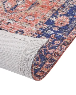 Tapete Em Algodao Vermelho E Azul 140 X 200 Cm Kurin