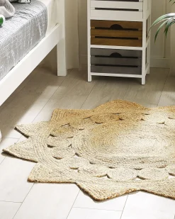Tapete Em Forma De Estrela De Juta Creme 120 Cm Araban