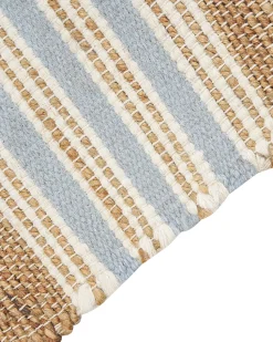 Tapete Em Juta Creme E Azul Claro 160 X 230 Cm Mirza
