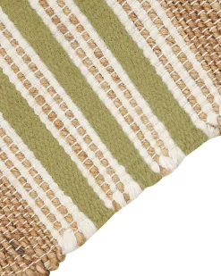 Tapete Em Juta Creme E Verde 160 X 230 Cm Mirza