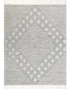 Tapete Em La Cinzenta E Branca 160 X 230 Cm Savur