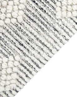 Tapete Em La Cinzenta E Branca 160 X 230 Cm Savur