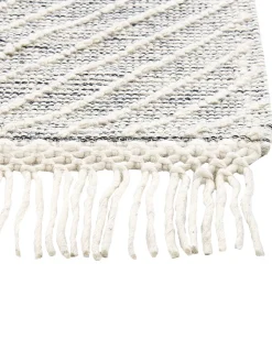 Tapete Em La Cinzenta E Branca 160 X 230 Cm Savur