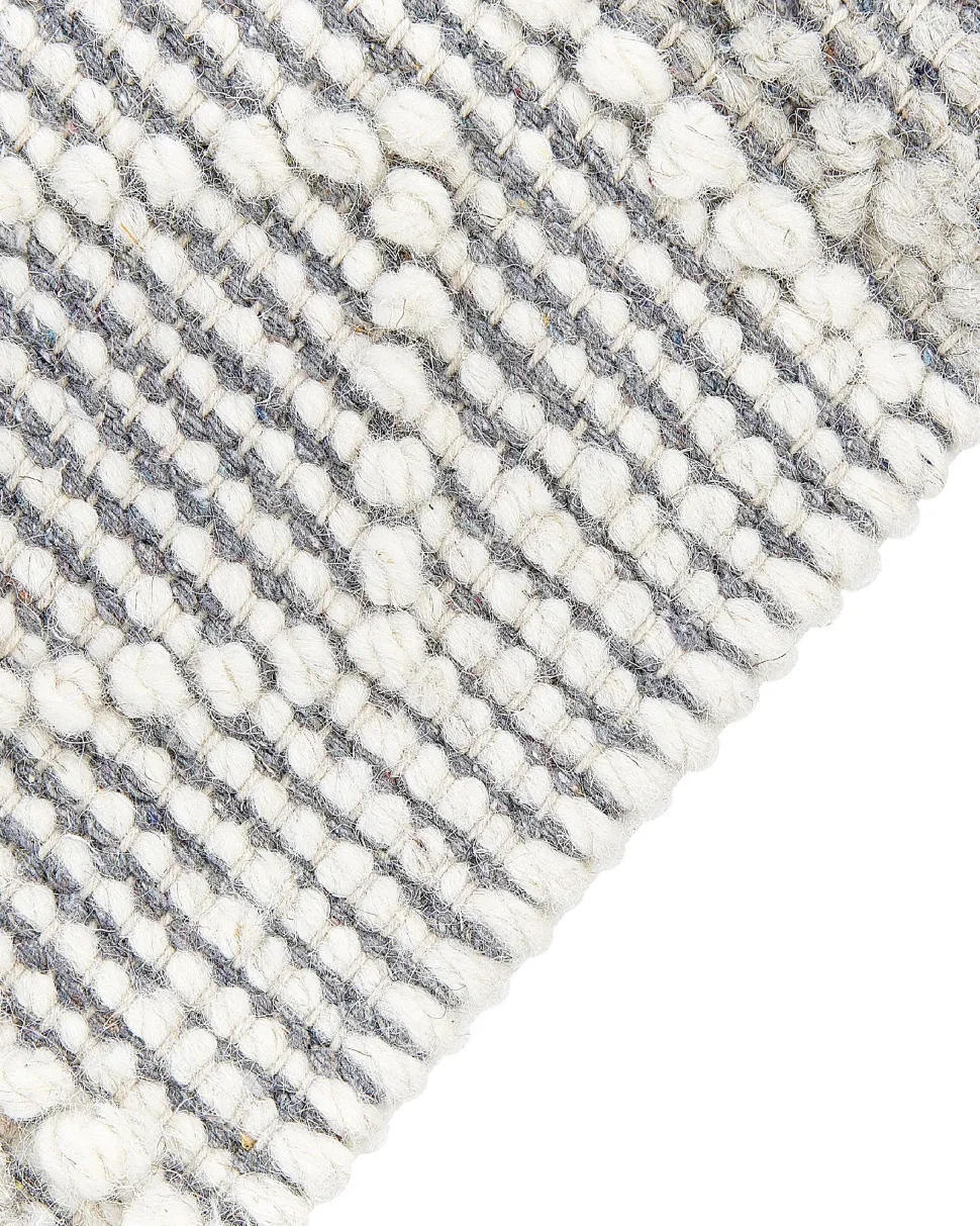 Tapete Em La Cinzento E Branco Creme 160 X 230 Cm Tonya