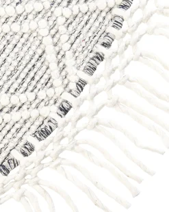 Tapete Em La Cinzento E Branco Creme 140 Cm Buldan