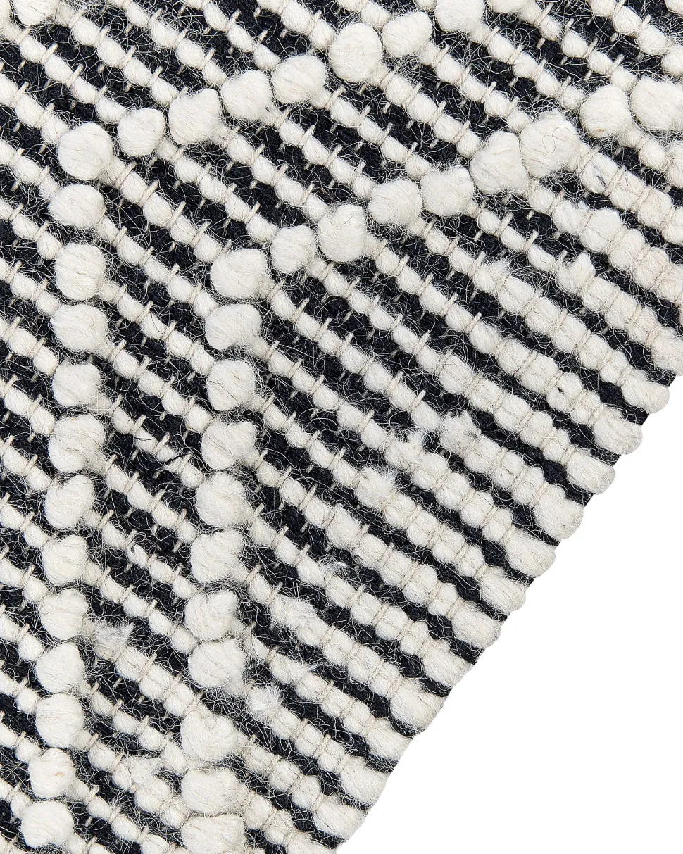 Tapete Em La Cinzento E Branco Creme 160 X 230 Cm Toprakkale