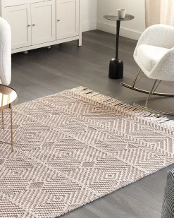 Tapete Em La Creme E Castanho 160 X 230 Cm Kestel