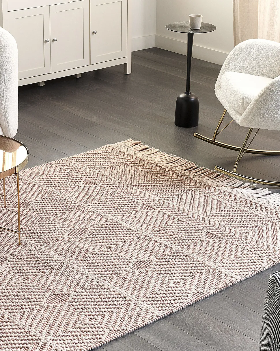 Tapete Em La Creme E Castanho 160 X 230 Cm Kestel