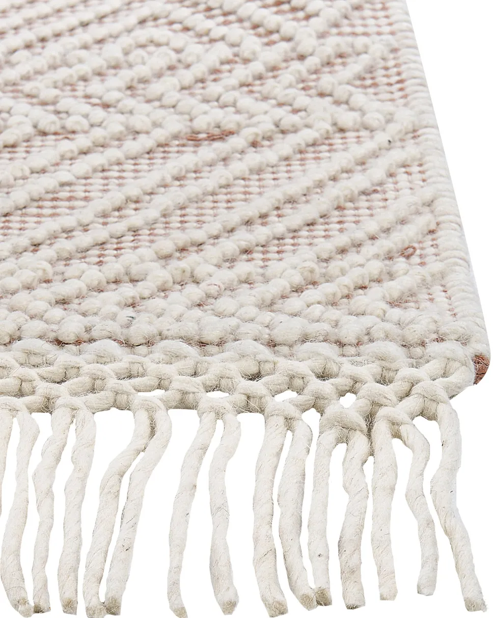 Tapete Em La Creme E Castanho 160 X 230 Cm Kestel