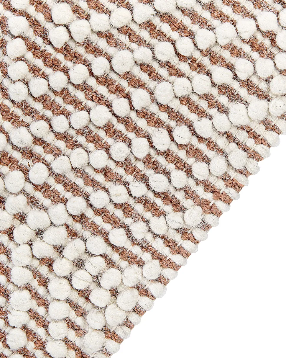 Tapete Em La Creme E Castanho 160 X 230 Cm Kestel