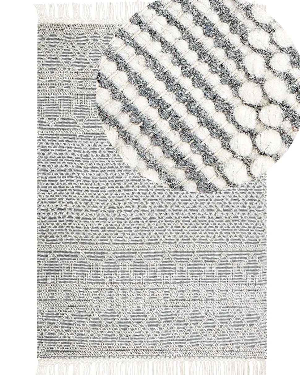 Tapete Em La Creme E Cinzenta 160 X 230 Cm Solhan