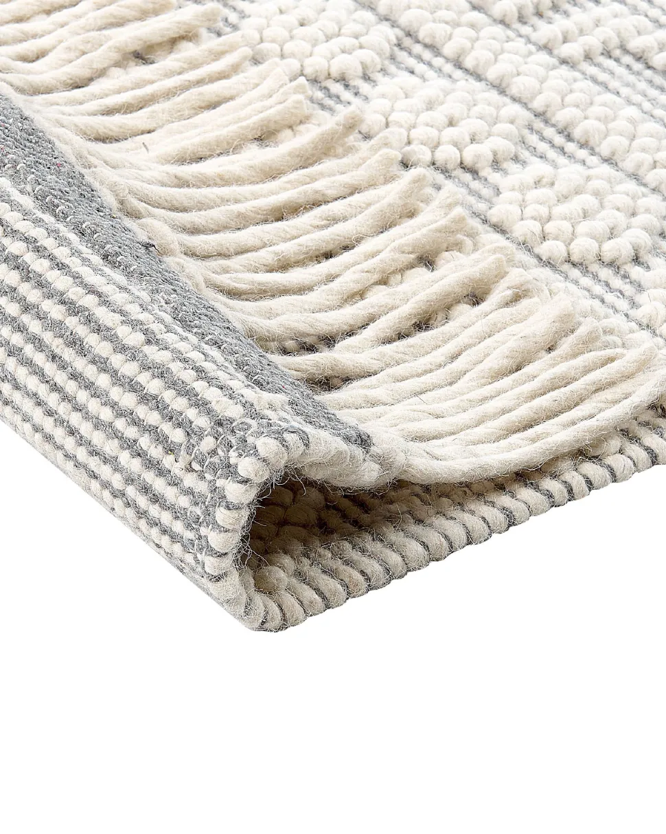 Tapete Em La Creme E Cinzenta 160 X 230 Cm Solhan