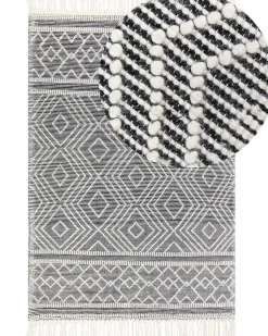 Tapete Em La Preta E Branca 160 X 230 Cm Savuca