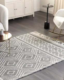 Tapete Em La Preta E Branca 160 X 230 Cm Savuca