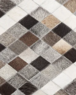 Tapete Em Pele Cinzenta E Castanha 160 X 230 Cm Akdere