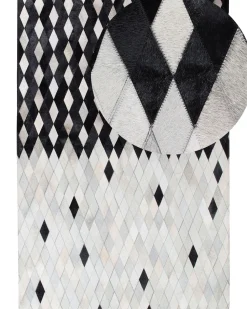 Tapete Em Pele Genuina Branca E Preta 160 X 230 Cm Maldan