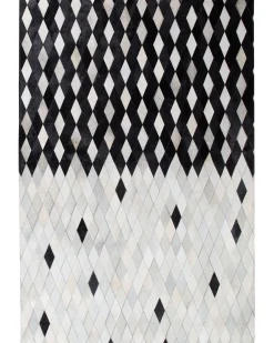 Tapete Em Pele Genuina Branca E Preta 160 X 230 Cm Maldan