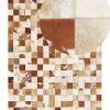 Tapete Em Pele Genuina Branca E Castanha 160 X 230 Cm Camili