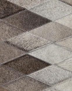 Tapete Em Pele Genuina Branca E Cinzenta 160 X 230 Cm Maldan