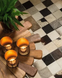 Tapete Em Pele Genuina Castanha 160 X 230 Cm Rize