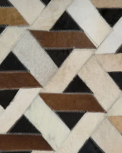 Tapete Em Pele Genuina Castanha E Cinzenta 160 X 230 Cm Tuglu