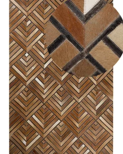 Tapete Em Pele Genuina Castanha 160 X 230 Cm Tekir