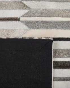 Tapete Em Pele Genuina Castanha E Creme 160 X 230 Cm Kulalar