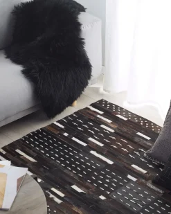 Tapete Em Pele Genuina Castanha 160 X 230 Cm Akseki