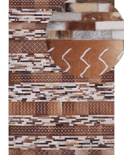 Tapete Em Pele Genuina Castanha 160 X 230 Cm Herekli